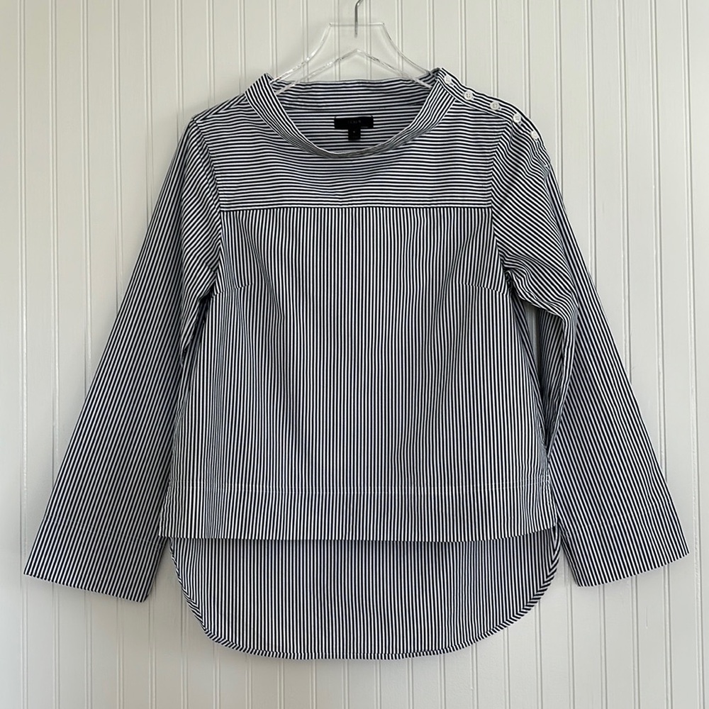 J. Crew Funnelneck Stripe Shirt